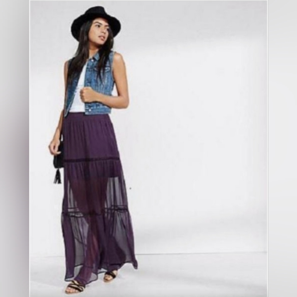 Express Sheer Maxi Skirt